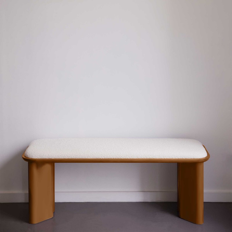 LAZARE BENCH CARAMEL LACQUERED WOOD