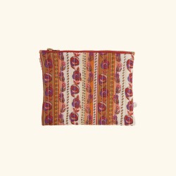 SMALL POUCH FLORES GRENAT
